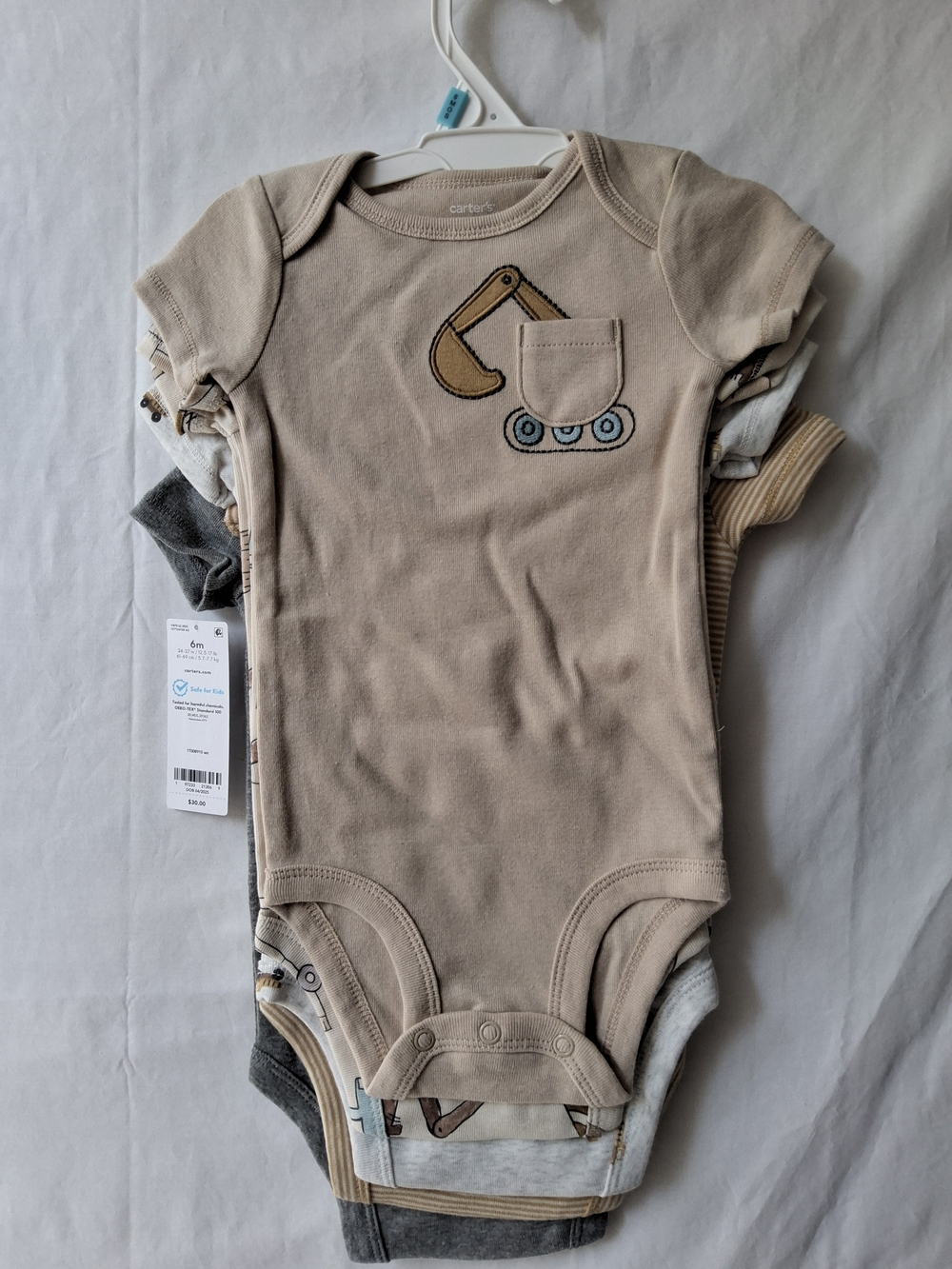 Carter's‎ Tan Excavator Short Sleeve One-Piece